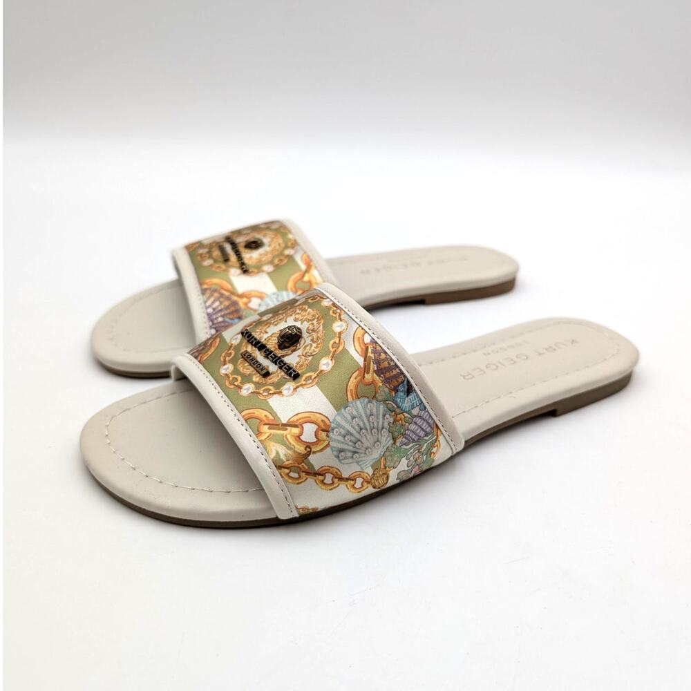 Kurt Geiger Portobello Flat Sandals Open Toe Women's Cream Size US7 EU37